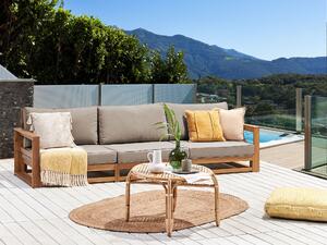 Divano 3 posti in legno di acacia chiaro moderno elegante esterno terrazza Beliani