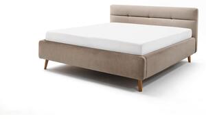 Letto matrimoniale imbottito beige con contenitore con rete inclusa 160x200 cm Lotte – Meise Möbel