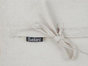 Set di 2 cuscini decorativi in lino bianco sporco 30 x 45 cm con balze e fiocchi Beliani