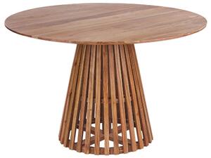 Tavolo da pranzo rotondo moderno per 4 persone 120 cm in legno d'acacia scuro stile moderno contemporaneo sala da pranzo Beliani