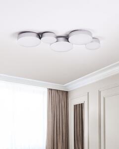Plafoniera in metallo argento con 5 fuochi e LED integrati stile moderno contemporaneo soggiorno Beliani