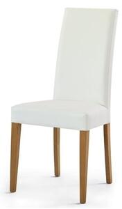 Set di 2 sedie PALMARIA in ecopelle bianca e gambe in legno