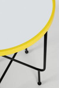 Tavolino PAINTER con piano a specchio colore giallo