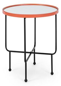Tavolino PAINTER con piano a specchio colore arancione