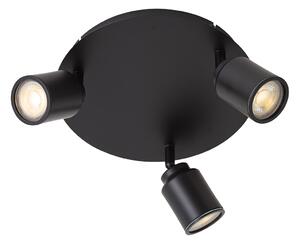 Faretto da bagno moderno nero 3 luci IP44 - Ducha