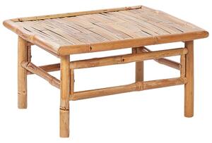 Tavolino da caffè rettangolare in bambù chiaro 64 x 55 cm esterno elegante Beliani