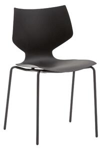 Set di sedie VINOHRADY nere con gambe in metallo e seduta in polipropilene