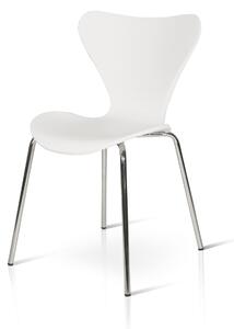 Set di 4 sedie COCONUT in polipropilene bianco e gambe in metallo cromato
