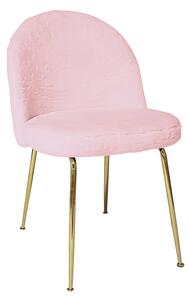 Set sedie MONTMARTRE tessuto rosa con gambe in ottone