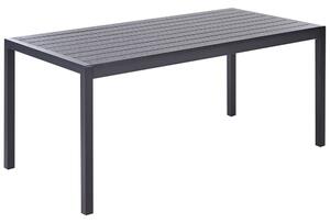 Tavolo da pranzo con struttura in alluminio anodizzato nero per 6 persone 180 x 90 cm dal design moderno Beliani