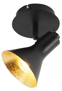 Faretto moderno nero / oro 1 luce - MAGNO