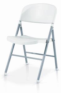 Set di 6 sedie DUMBO pieghevoli in polipropilene bianco e struttura in metallo