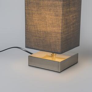 Lampada da tavolo moderna grigia con acciaio - Milo