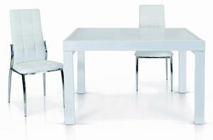 Tavolo ARSENAL in vetro e metallo di colore bianco allungabile 120×90 cm – 240×90 cm