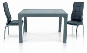Tavolo ARSENAL in vetro e metallo di colore grigio allungabile 120×90 cm – 240×90 cm