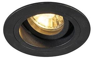 Set di 6 faretti da incasso moderni neri 9,2 cm ruotabili e inclinabili - Chuck