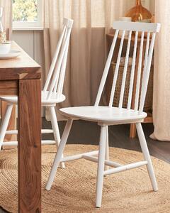 Set di 2 sedie da pranzo Sedia da cucina con schienale in legno massello bianco Beliani