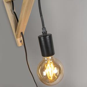 Lampada da parete in legno con nero - Hangman