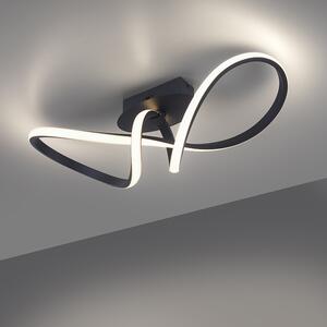 Lampada da soffitto nera 61 cm dimmerabile in 3 fasi incluso LED - Viola Due