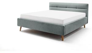 Letto matrimoniale imbottito azzurro con contenitore con rete inclusa 180x200 cm Lotte – Meise Möbel