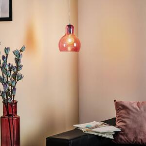 TK Lighting Lampada a sospensione Mango, rosa-trasparente/argento