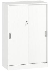 HOMCOM Armadietto da Ufficio a 3 Ripiani con 2 Chiavi di Sicurezza, in Truciolato, 80x40x120 cm, Bianco