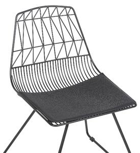Set di 2 sedie da pranzo Struttura in metallo Nero Seduta in ecopelle Schienale geometrico Design industriale moderno Beliani
