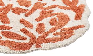 Tappeto da bagno arancione in cotone 60 x 90 cm Forma irregolare Motivo decorativo Tappeto da bagno Accessori da bagno Design moderno Beliani