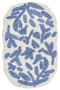 Tappeto da bagno blu in cotone 60 x 90 cm Forma irregolare Motivo decorativo Tappeto da bagno Accessori da bagno Design moderno Beliani