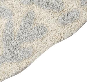 Tappeto da bagno grigio in cotone 60 x 90 cm Forma irregolare Motivo decorativo Tappeto da bagno Accessori da bagno Design moderno Beliani