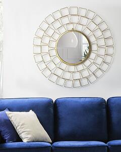 Specchio da parete da parete dorato 90 cm rotondo vintage Hollywood Beliani