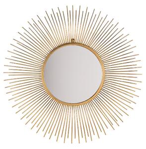 Specchio da parete a forma di sole rotondo dorato da 80 cm a forma di sole Beliani