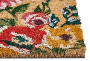 Zerbino multicolore in cocco naturale con fondo in PVC antiscivolo 40 x 60 cm motivo floreale Glam Decorazione moderna per interni Beliani