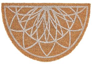Zerbino in fibra di cocco naturale con supporto in PVC antiscivolo 40 x 60 cm, modello geometrico a forma di mezzo giro, decorazione moderna per interni. Beliani