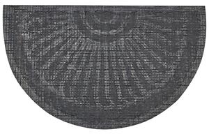 Zerbino in poliestere naturale con fondo in gomma antiscivolo 45 x 75 cm, rotondo e moderno, per la decorazione degli interni Beliani