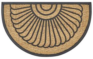Zerbino in poliestere naturale con fondo in gomma antiscivolo 45 x 75 cm, rotondo e moderno, per la decorazione degli interni Beliani