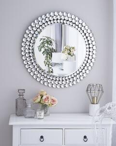 Specchio da parete argento 70 cm rotondo decorativo moderno vintage pezzo Beliani