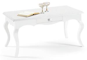 Tavolino legno bianco con 1 cassetto 100×50 cm