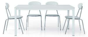 Tavolo allungabile legno bianco 160×90 cm – 260×90 cm