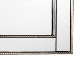 Specchio da parete argento con dorato 60 x 90 cm verticale minimalista Art Deco camera da letto comò soggiorno Beliani