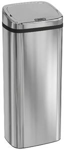 HomCom Cestino dei Rifiuti Rettangolare in Acciaio Inox con Sensore a Infrarossi, 50L|Aosom