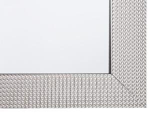 Specchio sospeso da parete argento 50 x 130 cm verticale soggiorno camera da letto comò finitura gesso Beliani