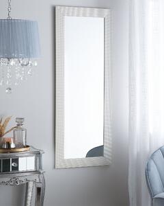 Specchio sospeso da parete argento 50 x 130 cm verticale soggiorno camera da letto comò finitura gesso Beliani