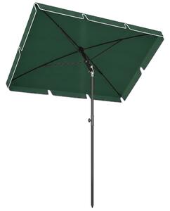 Outsunny Ombrellone da Giardino Rettangolare 2x2.4 m con Inclinazione Regolabile e Palo in Alluminio, Verde e Nero|Aosom