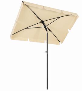 Outsunny Ombrellone da Giardino Rettangolare e Regolabile con Palo in Alluminio, 2x1.3x2.5 m, Beige