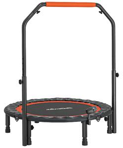 HOMCOM Mini Trampolino Fitness Ø102 cm con Manubrio Regolabile, Trampolino Elastico Pieghevole, Nero