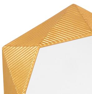 Specchio appeso a parete dorato 60 cm cornice decorativa spessa geometrica soggiorno camera da letto Beliani