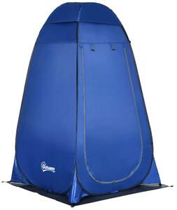 Outsunny Tenda Doccia da Campeggio e Spiaggia con Porta a Cerniera e Borsa di Trasporto, 126x124x189 cm, Blu Scuro