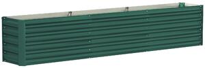 Outsunny Letto per Orto a Fondo Aperto con Bordi Arrotondati in Acciaio Zincato, 240x40x45 cm, Verde