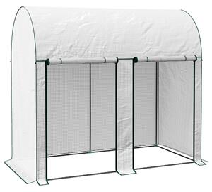 Outsunny Serra da Giardino per Orto con 2 Porte Avvolgibili, in Acciaio e Copertura in PE Anti-Raggi UV, 2x1x1.78m, Bianco|Aosom Italy